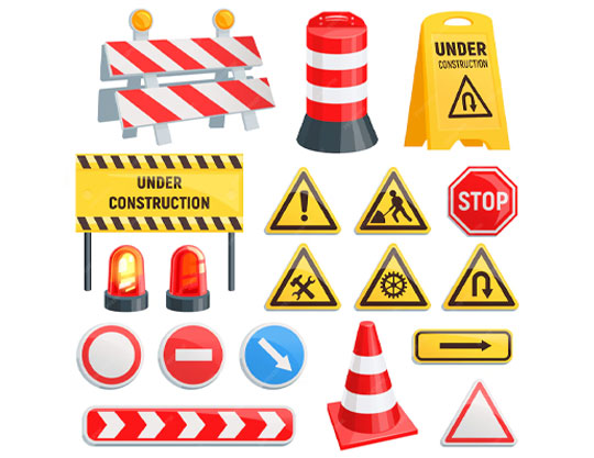 Safety & road construction signs